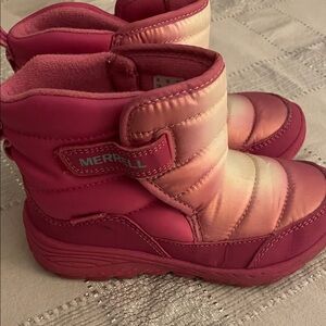 Merrell Kids Pink and White Snow Boots